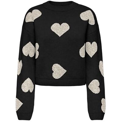 ONLY Onlhappie Ls tröja KNT, svart, M ONLY Onlhappie Ls tröja KNT, svart, M