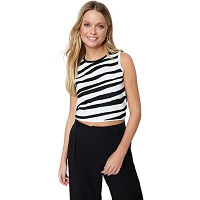 Trendyol Dam slim basic rundhalsad stickad blus, Ecru, S Trendyol Dam slim basic rundhalsad stickad blus, Ecru, S