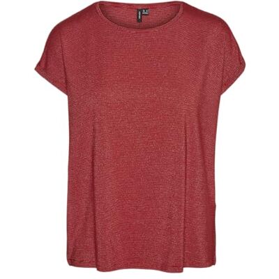 VERO MODA VMLAVA Glitter SS TOP Stripe GA NOOS, Salsa/ränder: guld Lurex, M VERO MODA VMLAVA Glitter SS TOP Stripe GA NOOS, Salsa/ränder: guld Lurex, M