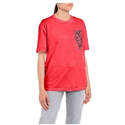 Replay Dam W3623E T-shirt, 353 RED, M, 353 Röd, M Replay Dam W3623E T-shirt, 353 RED, M, 353 Röd, M