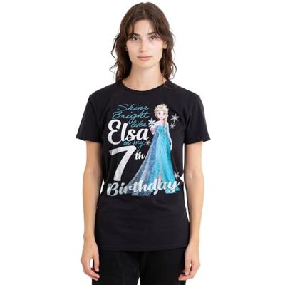 Disney mandarin creative ltd Frozen Bright Like Elsa 7t Birthday Ladies T-shirt, Svart, Medium, Svart, M Disney mandarin creative ltd Frozen Bright Like Elsa 7t Birthday Ladies T-shirt, Svart, Medium, Svart, M