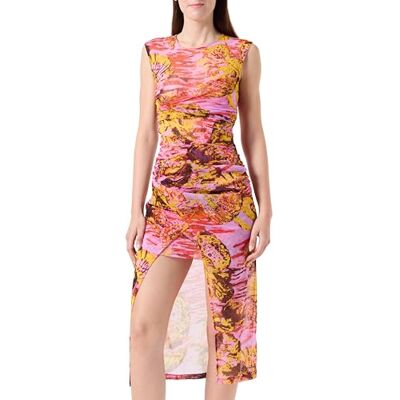 Pinko ANTINOO Kemiskt sjötryck Retina-klänning, Nh6_multi. Rosa/Gul, XL Pinko ANTINOO Kemiskt sjötryck Retina-klänning, Nh6_multi. Rosa/Gul, XL
