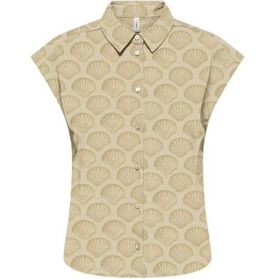 ONLY Onlnova Life Vis S/S Clay Shirt AOP, Biscotti, S ONLY Onlnova Life Vis S/S Clay Shirt AOP, Biscotti, S