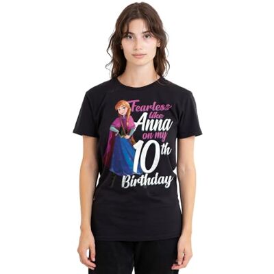 Disney mandarin creative ltd Frozen Fearless Like Anna 10th Birthday damer T-tröja, svart, M dam, Svart, M Disney mandarin creative ltd Frozen Fearless Like Anna 10th Birthday damer T-tröja, svart, M dam, Svart, M