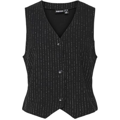PIECES Pcparker Sky Vest kostymväst för kvinnor (1 st), Svart/Detaljer: Lurex Silver, XS PIECES Pcparker Sky Vest kostymväst för kvinnor (1 st), Svart/Detaljer: Lurex Silver, XS