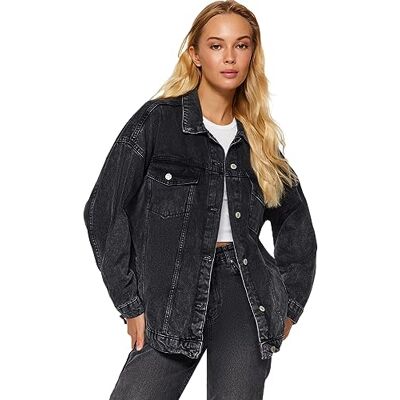 Trendyol Jacka – svart – vanlig, svart, XL Trendyol Jacka – svart – vanlig, svart, XL