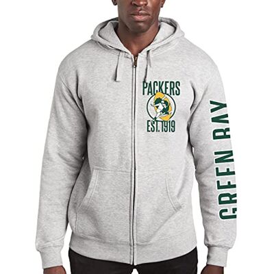 Junk Food unisex NFL MVP huvtröja med dragkedja, Green Bay Packers Athletic Heather, 3XL Junk Food unisex NFL MVP huvtröja med dragkedja, Green Bay Packers Athletic Heather, 3XL