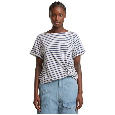 G-STAR RAW G-STAR dam randig knut R T Wmn t-shirt, Flerfärgad (Lt Chalk/Mid Blue Stripe D26224-c339-h204), L G-STAR RAW G-STAR dam randig knut R T Wmn t-shirt, Flerfärgad (Lt Chalk/Mid Blue Stripe D26224-c339-h204), L