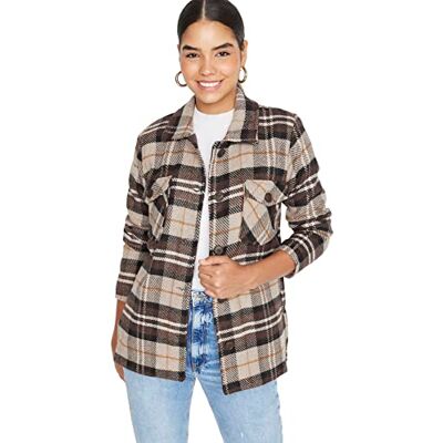 Trendyol Classic Coat – svart – vanlig, BRUN, 34 Trendyol Classic Coat – svart – vanlig, BRUN, 34