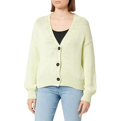 HUGO Dam smeginella stickad kofta, Ljus gul 733, S HUGO Dam smeginella stickad kofta, Ljus gul 733, S