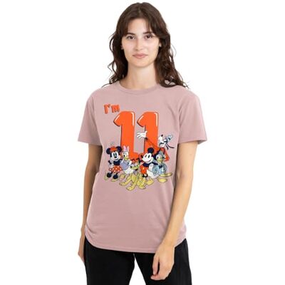 Mickey Mouse mandarin creative ltd Musse Pigg vänner vintage grupp 11:e födelsedag skjorta dam t-shirt, rosa, X-Large, Rosa, XL Mickey Mouse mandarin creative ltd Musse Pigg vänner vintage grupp 11:e födelsedag skjorta dam t-shirt, rosa, X-Large, Rosa, XL