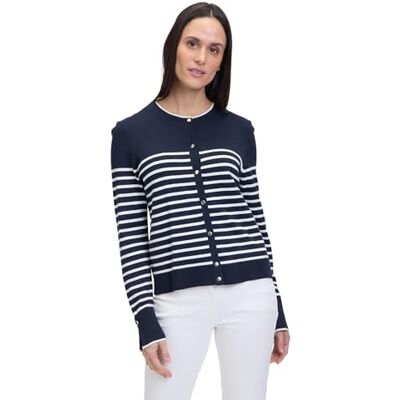 Betty Barclay Betty Braclay dam kofta, Patch Dark Blue/Cream, 46 SE Betty Barclay Betty Braclay dam kofta, Patch Dark Blue/Cream, 46 SE