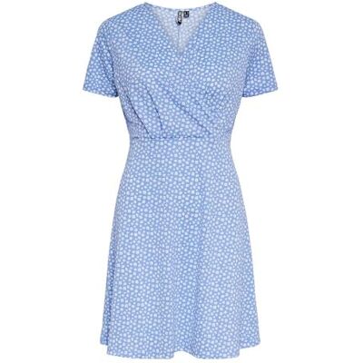 PIECES Dam Pcsienna Ss Dress Noos Bc klänning, Hydrangea/Aop: blomma, L PIECES Dam Pcsienna Ss Dress Noos Bc klänning, Hydrangea/Aop: blomma, L