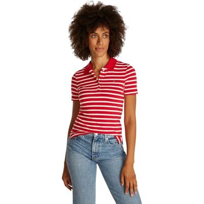 Tommy Hilfiger dam 1985 SLIM PIQUE POLO SS WW0WW43225, röd, XXL, Röd (Primär röd/ecru Stp), XXL Tommy Hilfiger dam 1985 SLIM PIQUE POLO SS WW0WW43225, röd, XXL, Röd (Primär röd/ecru Stp), XXL