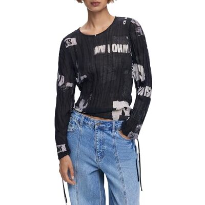 Desigual BLUS_Breaking News, 2000, svart, XS, svart, XS Desigual BLUS_Breaking News, 2000, svart, XS, svart, XS