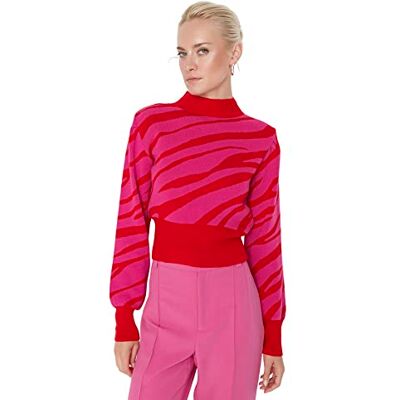 Trendyol Dam polokrage djurtryck vanlig tröja sweatshirt, granatäpple blomma, M, Granatäppleblomma Trendyol Dam polokrage djurtryck vanlig tröja sweatshirt, granatäpple blomma, M, Granatäppleblomma