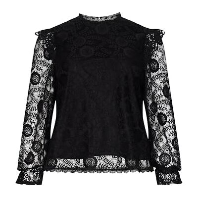 PIECES Pcolline Ls Lace Top Noos Bc Qx, svart, 50 SE PIECES Pcolline Ls Lace Top Noos Bc Qx, svart, 50 SE