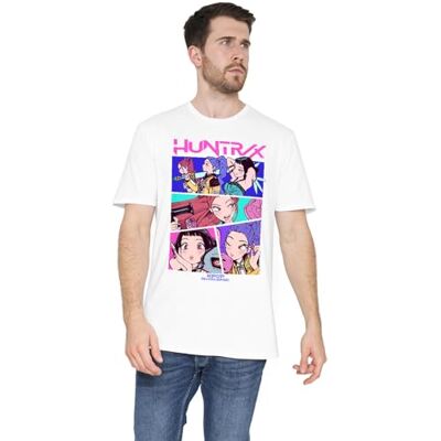 KPop Demon Hunters unisex Huntrix neon serietidning anime unisex t-shirt, vit t-shirt, Vitt, 3XL KPop Demon Hunters unisex Huntrix neon serietidning anime unisex t-shirt, vit t-shirt, Vitt, 3XL