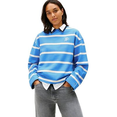 Tommy Hilfiger Dam TH SCRIPT MDRN TERRY SWTSHRT WW0WW48431 pullover tröja, blå (Mesmerizing Blue/Calico Stp), 3XL, Blå (Mesmerizing Blue/Calico Stp), 3XL stor Tommy Hilfiger Dam TH SCRIPT MDRN TERRY SWTSHRT WW0WW48431 pullover tröja, blå (Mesmerizing Blue/Calico Stp), 3XL, Blå (Mesmerizing Blue/Calico Stp), 3XL stor