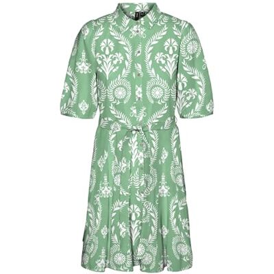 VERO MODA Kvinnlig skjortblusklänning VMDICTHE kort klänning, katydid, XS VERO MODA Kvinnlig skjortblusklänning VMDICTHE kort klänning, katydid, XS