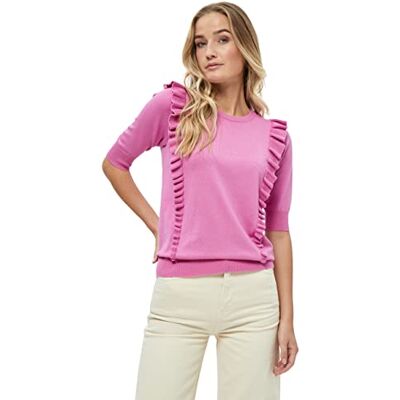 Minus Vesia-stickad t-shirt för kvinnor, superrosa, S, Superrosa, S Minus Vesia-stickad t-shirt för kvinnor, superrosa, S, Superrosa, S