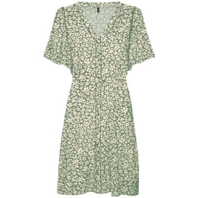 VERO MODA VMALBA SS Short Dress WVN GA NOOS, Hedge Green/Aop: sussie, XS VERO MODA VMALBA SS Short Dress WVN GA NOOS, Hedge Green/Aop: sussie, XS