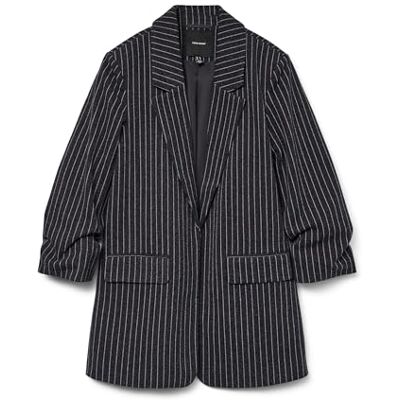VERO MODA Vmfrydfrida 3/4 Regular Blazer Noos, Mörkgrå melange, 34 VERO MODA Vmfrydfrida 3/4 Regular Blazer Noos, Mörkgrå melange, 34