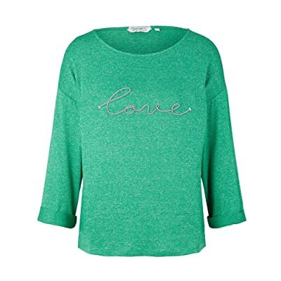 TOM TAILOR Damer T-shirt 1035465, 31141 Vivid Leaf Green Melange, XXL TOM TAILOR Damer T-shirt 1035465, 31141 Vivid Leaf Green Melange, XXL