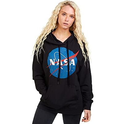 Nasa Cirkellogotyp huvtröja för kvinnor, Svart (svart blk), 10 (Size:Medium) Nasa Cirkellogotyp huvtröja för kvinnor, Svart (svart blk), 10 (Size:Medium)