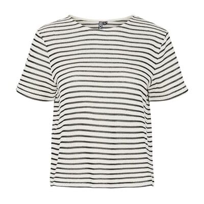 PIECES dam Pcmanilla Ss O-hals lös T-shirt mm, Moln dansare/ränder: svart, L PIECES dam Pcmanilla Ss O-hals lös T-shirt mm, Moln dansare/ränder: svart, L