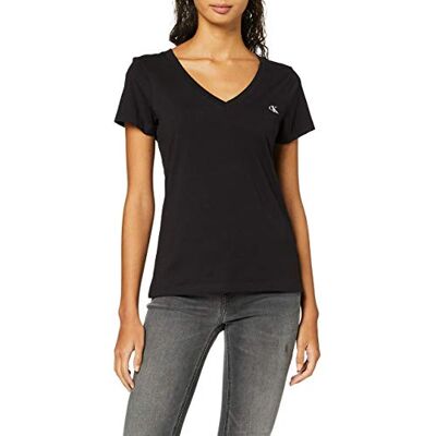 Calvin jeans kortärmad t-shirt v-ringad logotyp pinne vit, Svart (Ck Black), XS Calvin jeans kortärmad t-shirt v-ringad logotyp pinne vit, Svart (Ck Black), XS