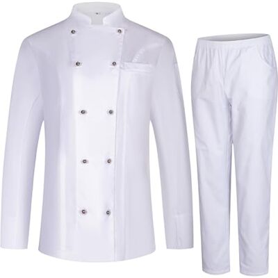 MISEMIYA – kockjacka och byxor för kvinnor – kockjacka för kvinnor – gastronomiuniform – 848-8312, Vit, XL MISEMIYA – kockjacka och byxor för kvinnor – kockjacka för kvinnor – gastronomiuniform – 848-8312, Vit, XL