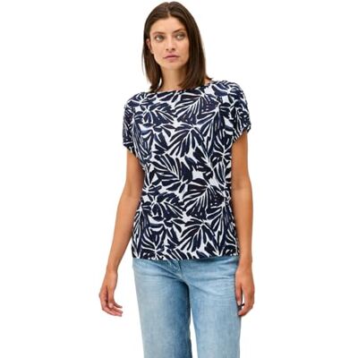 Cecil dam tryckt skjorta med knappdetalj, Urban Dark Blue, XS Cecil dam tryckt skjorta med knappdetalj, Urban Dark Blue, XS