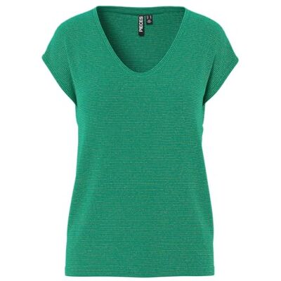 PIECES Pcbillo Tee_Lurex ränder T-shirt dam, Pepper Green, L PIECES Pcbillo Tee_Lurex ränder T-shirt dam, Pepper Green, L