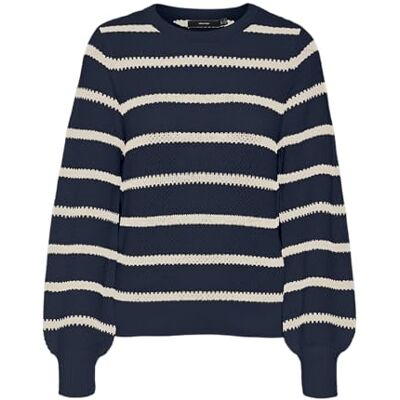 VERO MODA VMAZING LS O-hals tröja Boo, Marinblazer/detalj: w. Björk, L VERO MODA VMAZING LS O-hals tröja Boo, Marinblazer/detalj: w. Björk, L