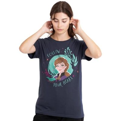 Disney Mandarin creative ltd dam Frozen Follow Your Heart with Anna Ladies, Deep Navy T-Shirt, mörk marinblå, XL, Mörk marinblå, XL Disney Mandarin creative ltd dam Frozen Follow Your Heart with Anna Ladies, Deep Navy T-Shirt, mörk marinblå, XL, Mörk marinblå, XL