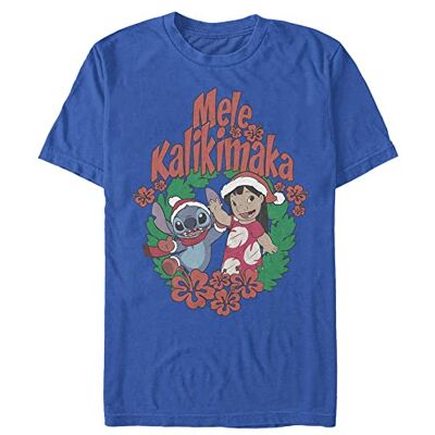 Disney Unisex Lilo & Stitch Mele Kalikimaka Stitch Organic kortärmad T-shirt, Ljusblå, XXL Disney Unisex Lilo & Stitch Mele Kalikimaka Stitch Organic kortärmad T-shirt, Ljusblå, XXL