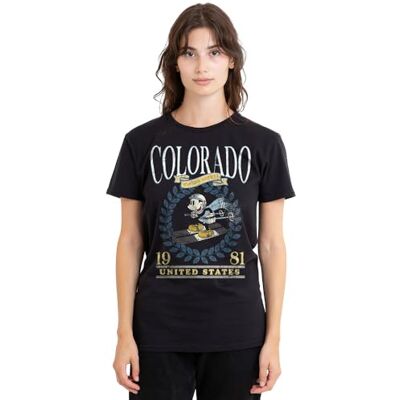 Mickey Mouse mandarin creative ltd Musse Pigg Colorado skidor damer t-shirt, svart, medium, Svart, M Mickey Mouse mandarin creative ltd Musse Pigg Colorado skidor damer t-shirt, svart, medium, Svart, M