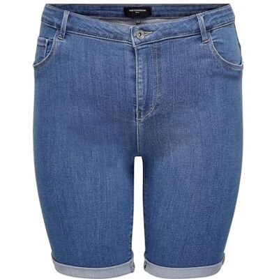 ONLY Carmakoma dam Carthunder Life Reg långa shorts DNM Noos, Medelblå denim, 42 ONLY Carmakoma dam Carthunder Life Reg långa shorts DNM Noos, Medelblå denim, 42