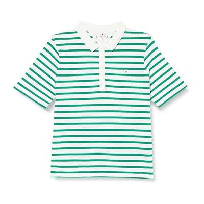 Tommy Hilfiger Kvinnor CRV 1985 Reg Pique STP Polo Ss S/S pikétröjor, grön, 48, Breton Ecru/Olympisk grön, 48 Tommy Hilfiger Kvinnor CRV 1985 Reg Pique STP Polo Ss S/S pikétröjor, grön, 48, Breton Ecru/Olympisk grön, 48