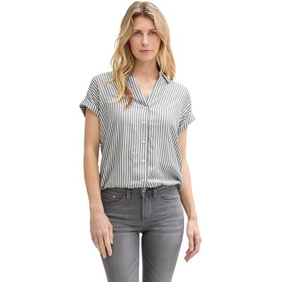 TOM TAILOR damblus, 35912 – marinblå vit tunn remsa, 36 TOM TAILOR damblus, 35912 – marinblå vit tunn remsa, 36