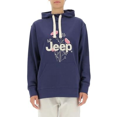 Jeep O102606-A184 J Oversize Huvtröja Botaniskt tryck J22W Dam Deep Blue XL Jeep O102606-A184 J Oversize Huvtröja Botaniskt tryck J22W Dam Deep Blue XL