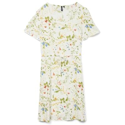VERO MODA Vmeasy Joy Ss Short Dress WVN Ga, Snövit, L VERO MODA Vmeasy Joy Ss Short Dress WVN Ga, Snövit, L