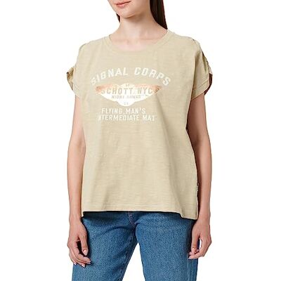 Schott NYC TSGLENW T-shirt, Sage Khaki, XL dam, Sage khaki, XL Schott NYC TSGLENW T-shirt, Sage Khaki, XL dam, Sage khaki, XL