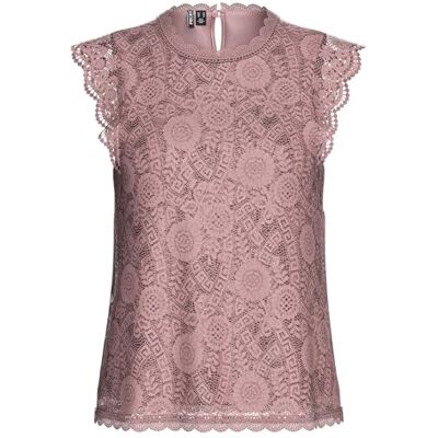 PIECES Damtopp utan ärmar PCOLLINE spets, Träros, XXL PIECES Damtopp utan ärmar PCOLLINE spets, Träros, XXL