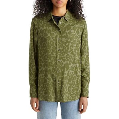 Scotch & Soda dam viskos tryckt avslappnad passform skjorta, Poetry Leopard Military 7371, 36 Scotch & Soda dam viskos tryckt avslappnad passform skjorta, Poetry Leopard Military 7371, 36