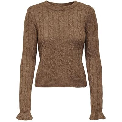ONLY Damer Onltia Ls Cable O-Neck Bf KNT tröja, Rostad kokosnöt, L ONLY Damer Onltia Ls Cable O-Neck Bf KNT tröja, Rostad kokosnöt, L