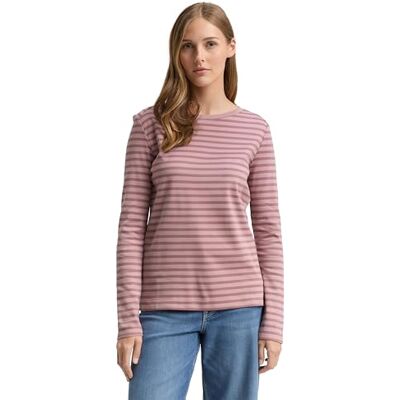 TOM TAILOR Denim dam långärmad med randigt mönster, 38539 Tonal Dusty Rose Stripe, XXL TOM TAILOR Denim dam långärmad med randigt mönster, 38539 Tonal Dusty Rose Stripe, XXL
