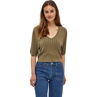 DESIRES Geisha Rib kortärmad tröja för kvinnor, 3975 sjöjungfru grön, XL DESIRES Geisha Rib kortärmad tröja för kvinnor, 3975 sjöjungfru grön, XL