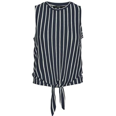 VERO MODA dam Vmlana Sl Crop JRS Ga Top, Marinblazer/ränder: vit, M VERO MODA dam Vmlana Sl Crop JRS Ga Top, Marinblazer/ränder: vit, M